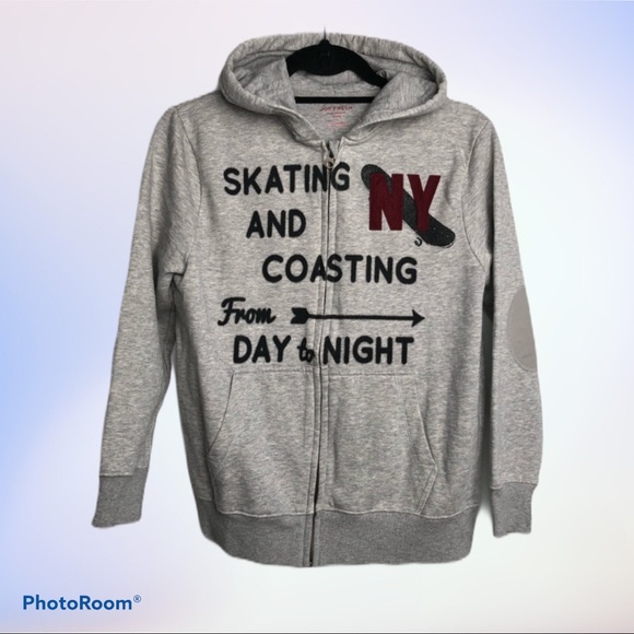 Joe Fresh Hoodie Boys XL Grey Long Sleeved Sweatshirt Sweater - Picture 1 of 11